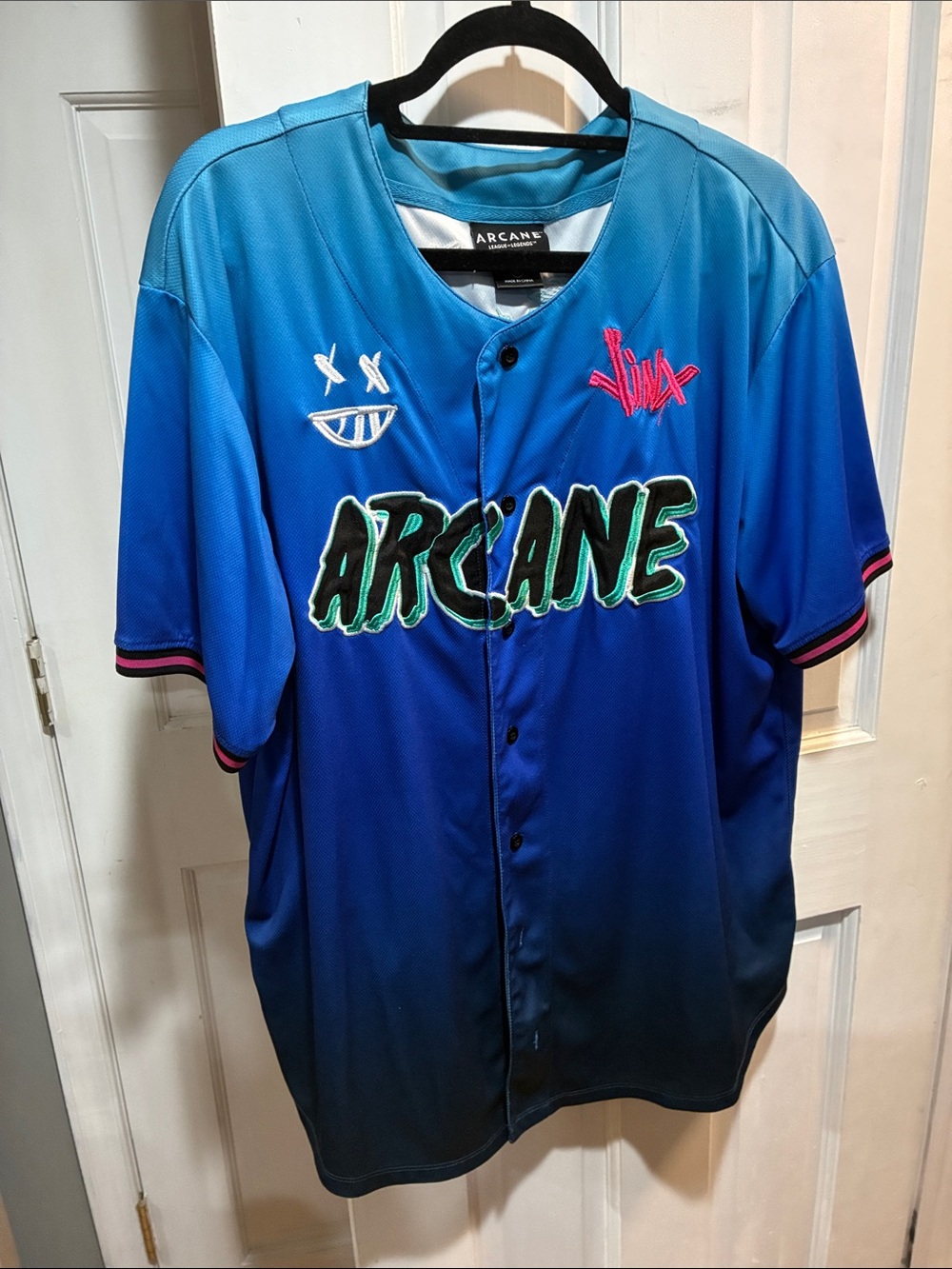 Arcane League of Legends Blue Gradient Baseball Jersey